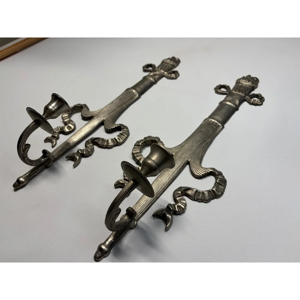Gothic Medieval Knight‎ Wall Sconce Set Castle Candle Holders Game Thrones